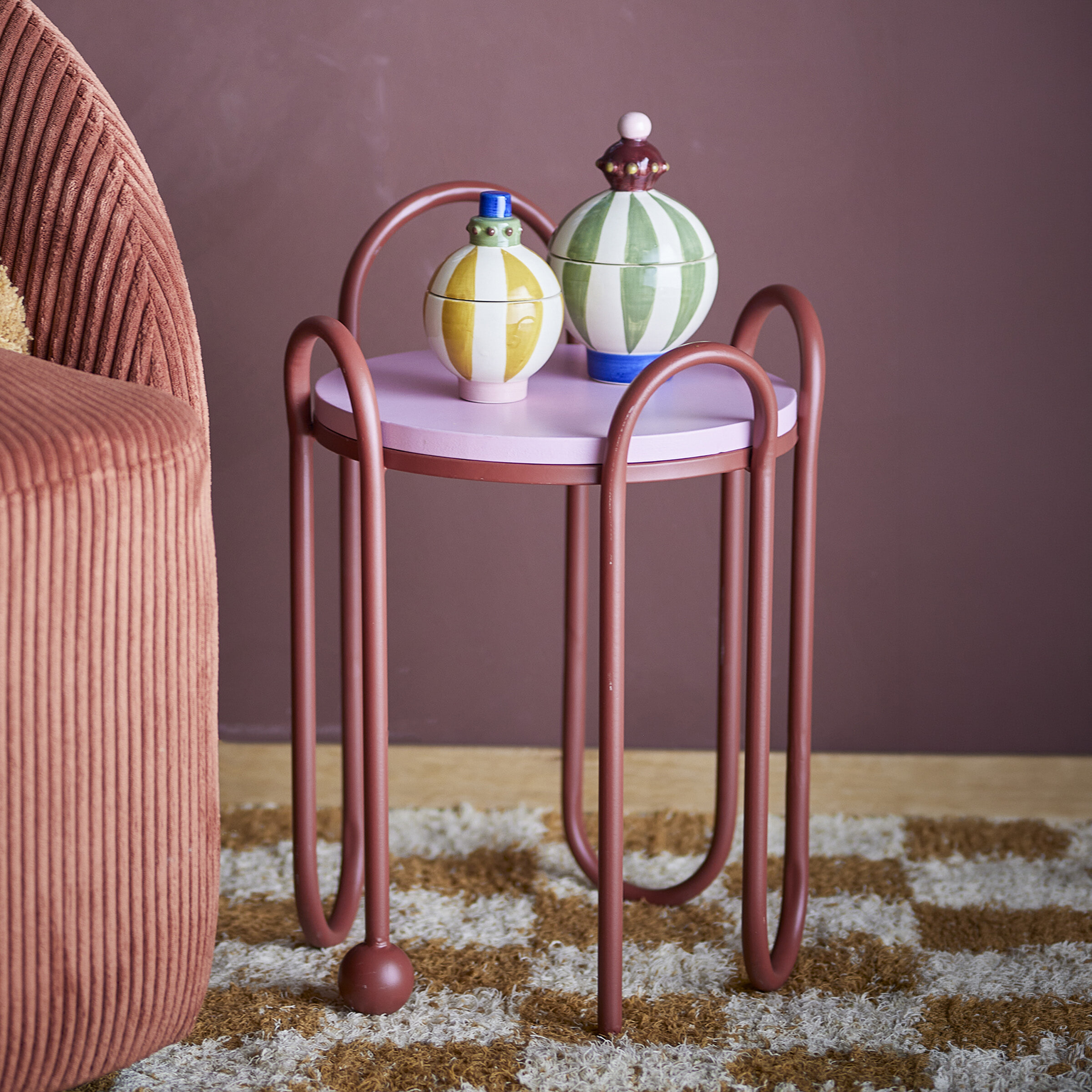 Bloomingville Ronde Bijzettafel Whimsica 30cm - Rood | Bloomingville