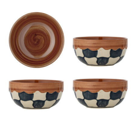 Bloomingville Schaal Check Set van 4 stuks - Meerkleurig | Bloomingville