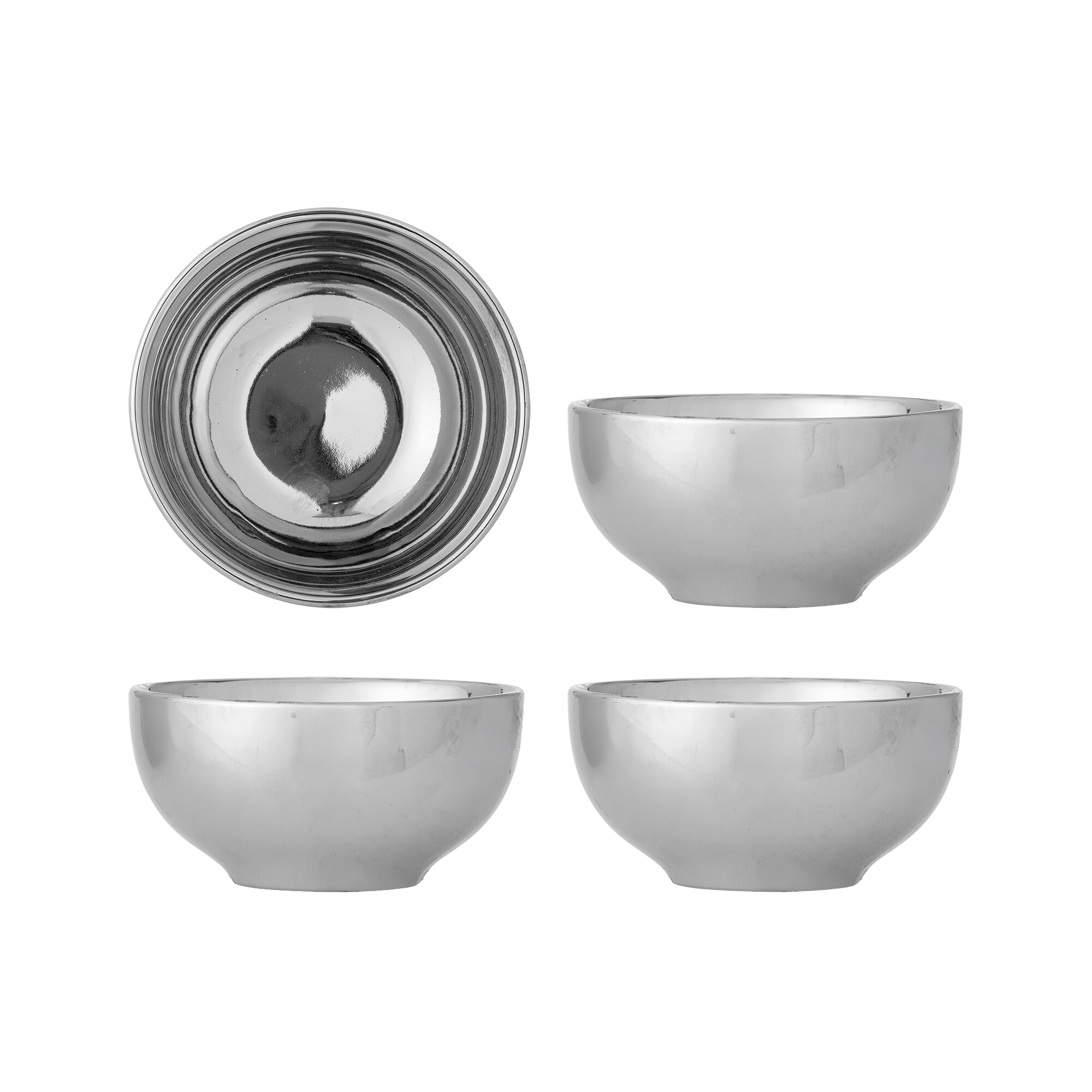 Bloomingville Schaal Shine Set van 4 stuks - Zilver | Bloomingville