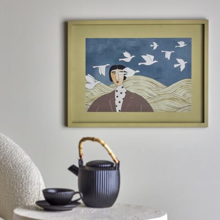 Bloomingville Schilderij Flyvielle 47 x 62cm - Meerkleurig | Bloomingville