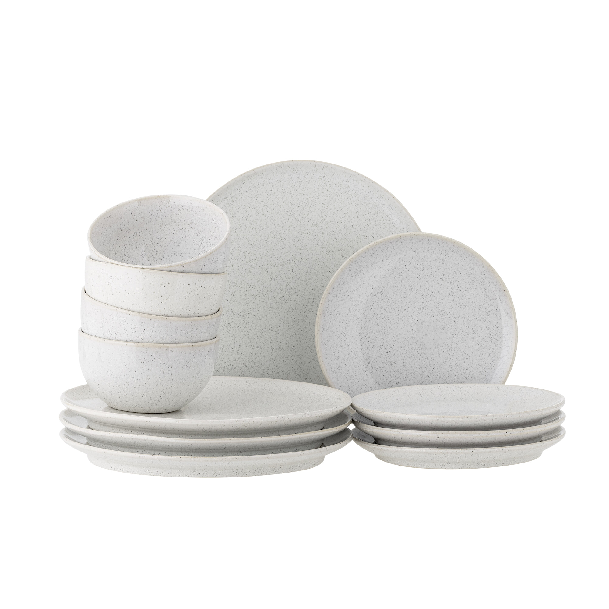 Bloomingville Serviesset Addison Set van 12 stuks - Wit | Bloomingville