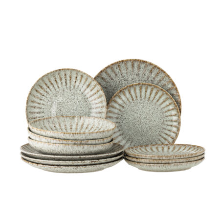 Bloomingville Serviesset Fleur Set van 12 stuks - Naturel | Bloomingville