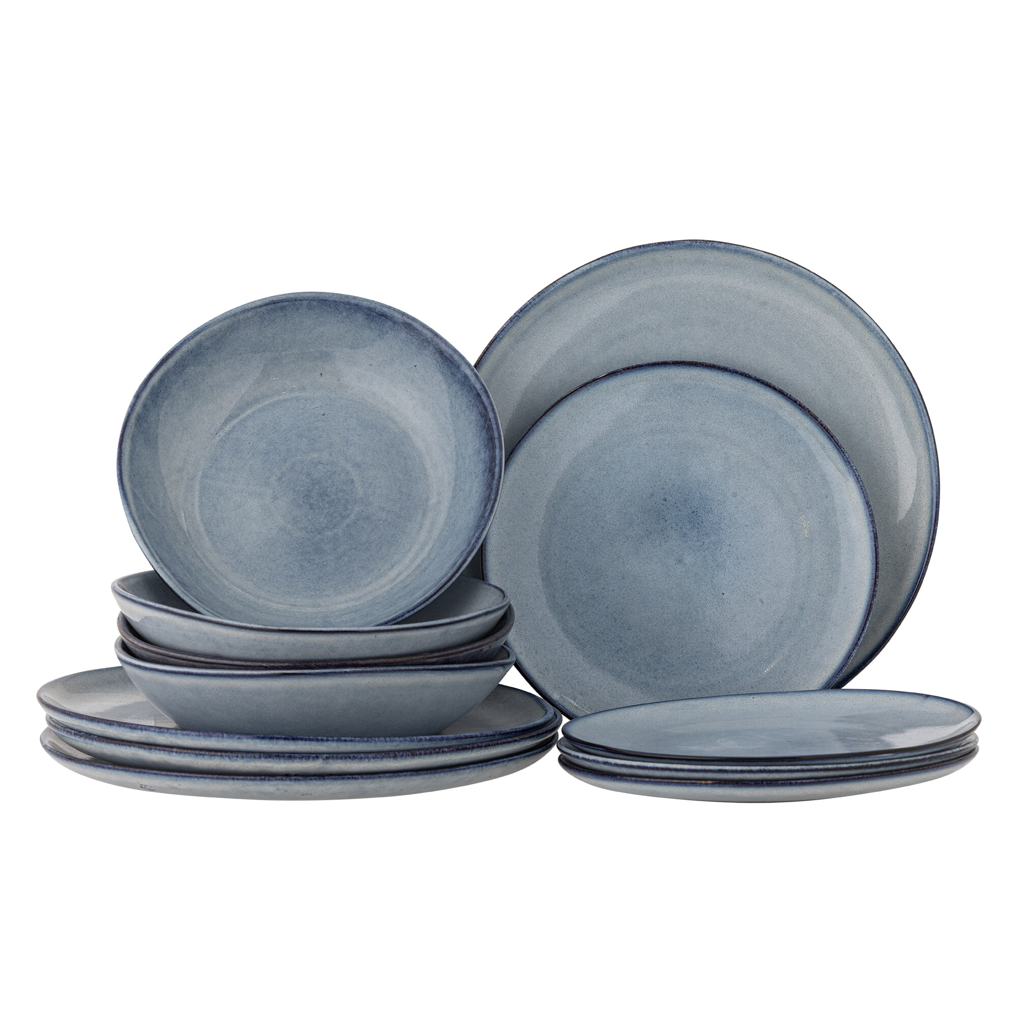 Bloomingville Serviesset Sandrine Set van 12 stuks - Blauw | Bloomingville