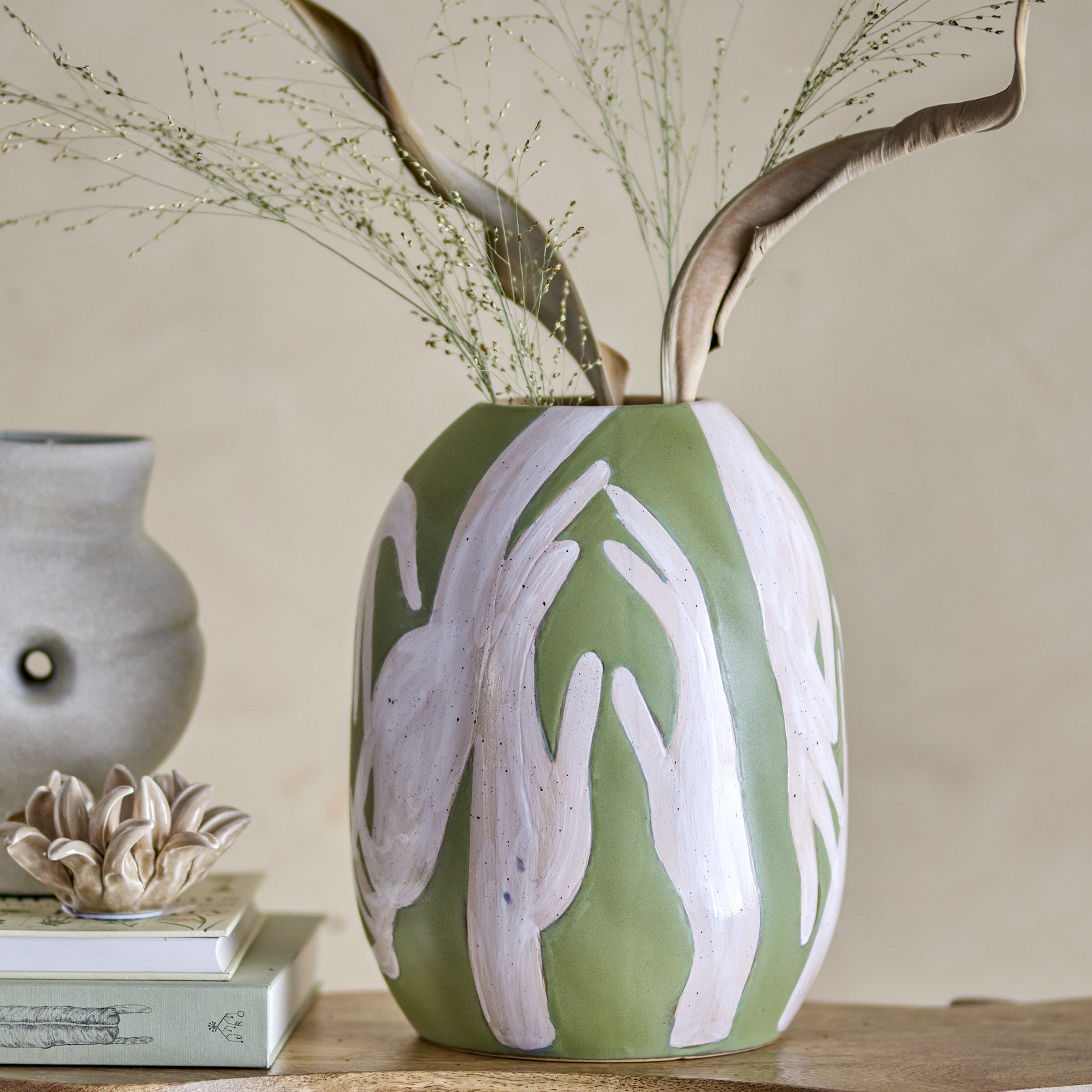 Bloomingville Vaas Adalena 30cm - Groen | Bloomingville