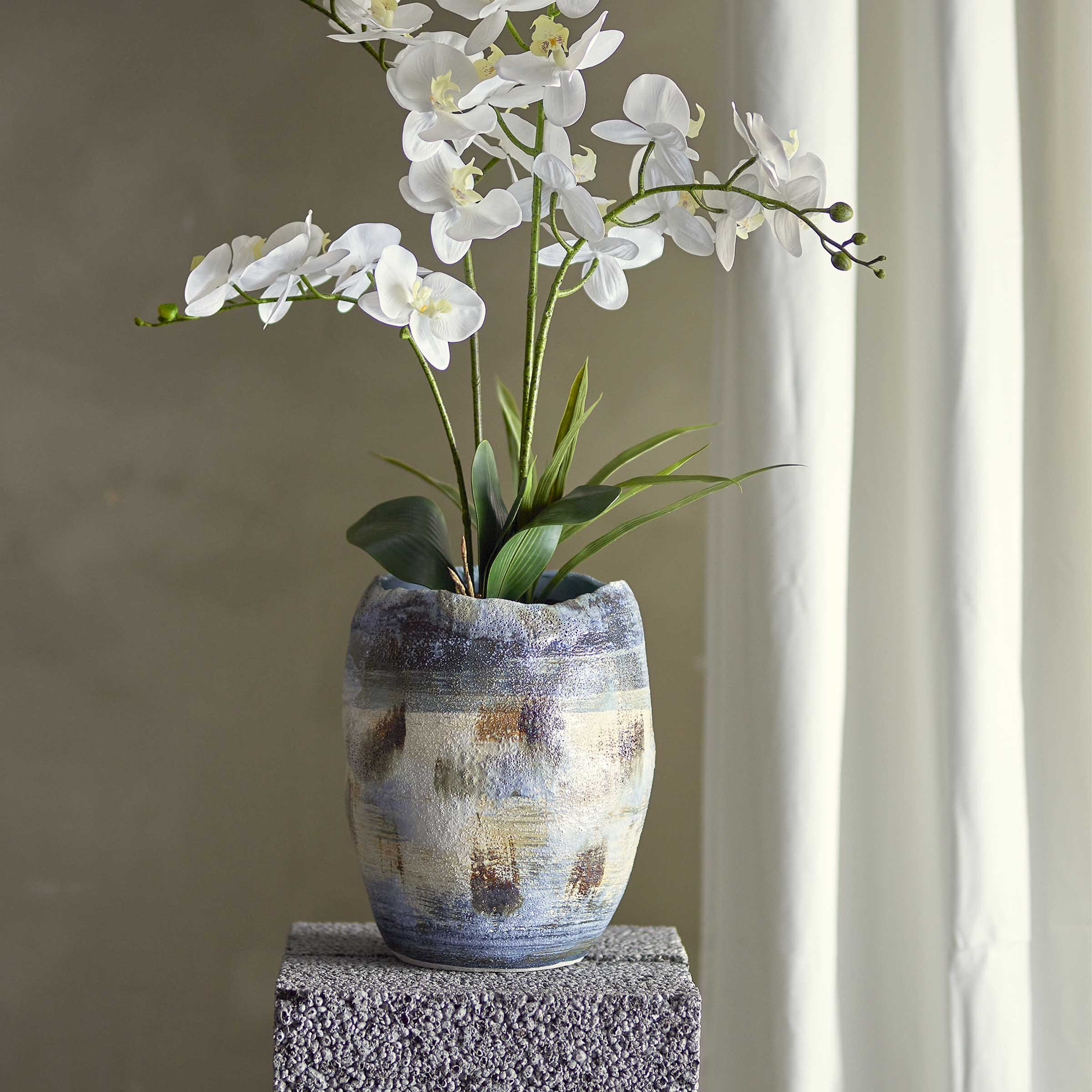 Bloomingville Vaas Nienna 31cm hoog - Blauw | Bloomingville