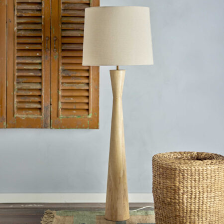 Bloomingville Vloerlamp Leonor Linnen en rubberhout