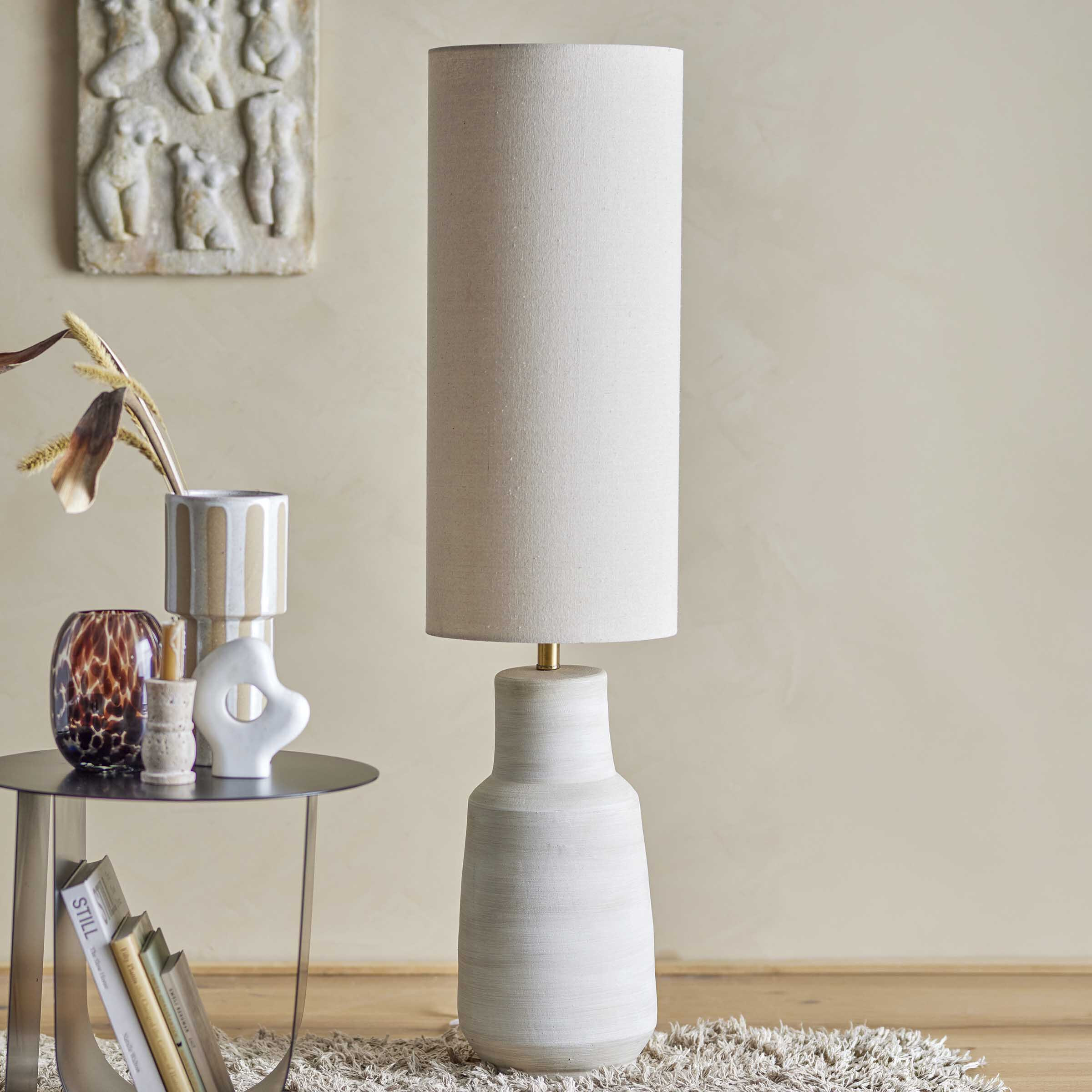 Bloomingville Vloerlamp Linetta Linnen en terracotta