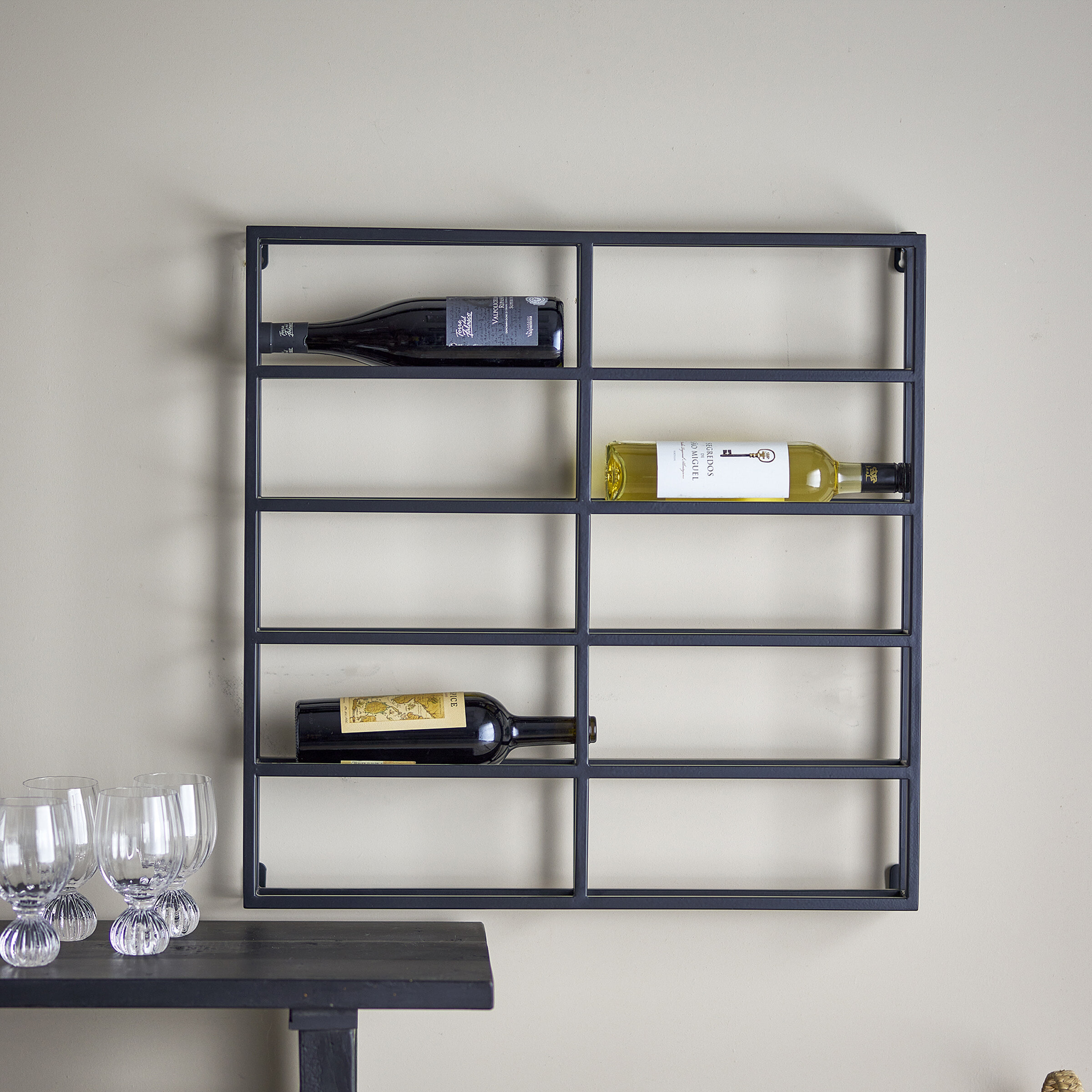 Bloomingville Wijnrek Magne 67 x 67cm - Zwart | Bloomingville