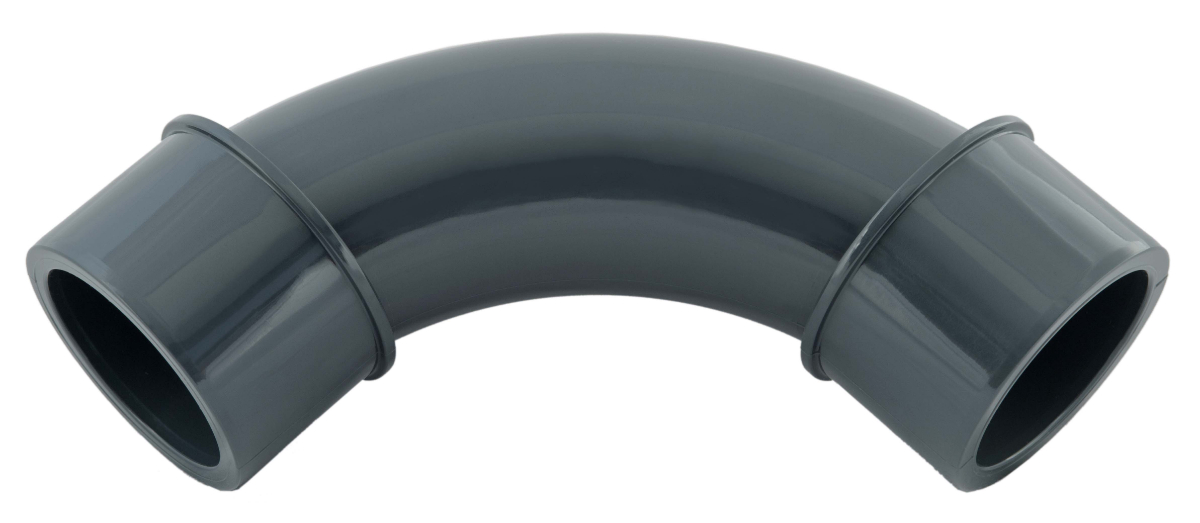Bocht 90° PVC-U 50 mm lijmmof 16bar - grijs | W'eau