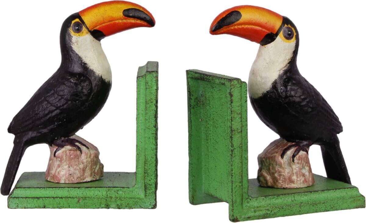 Boekensteun van Gietijzer met Toekan | DecoImport