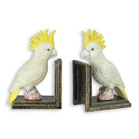 Boekensteun van gietijzer met Kaketoe | DecoImport