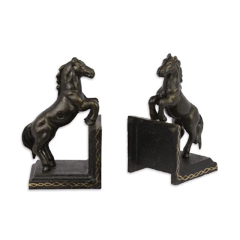 Boekensteunen gietijzer paarden | DecoImport