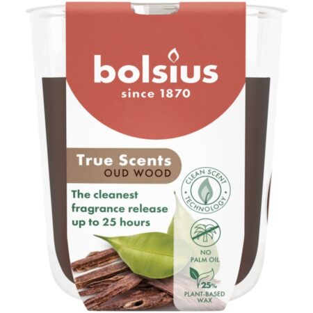 Bolsius Geurglas True Scents Oud Wood 80/73 | Bolsius