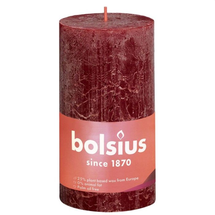 Bolsius Kaars 130X68mm Donker Rood Rustiek | Bolsius