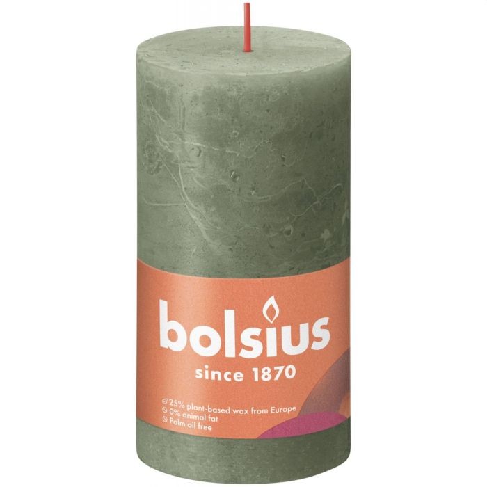 Bolsius Kaars 130X68mmOlijfgroen | Bolsius