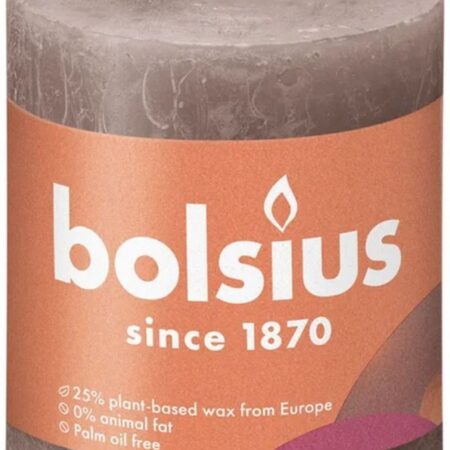 Bolsius Kaars 80X68mm Taupe Rustiek | Bolsius