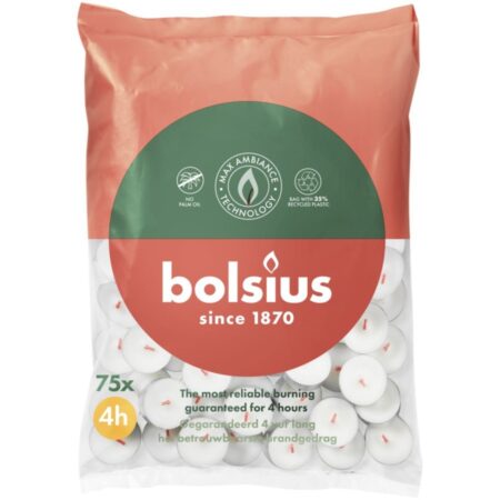 Bolsius Theelicht 4-uur Zak 75 stuks | Bolsius