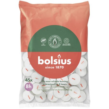 Bolsius Theelicht 8-uur Zak 45 stuks | Bolsius