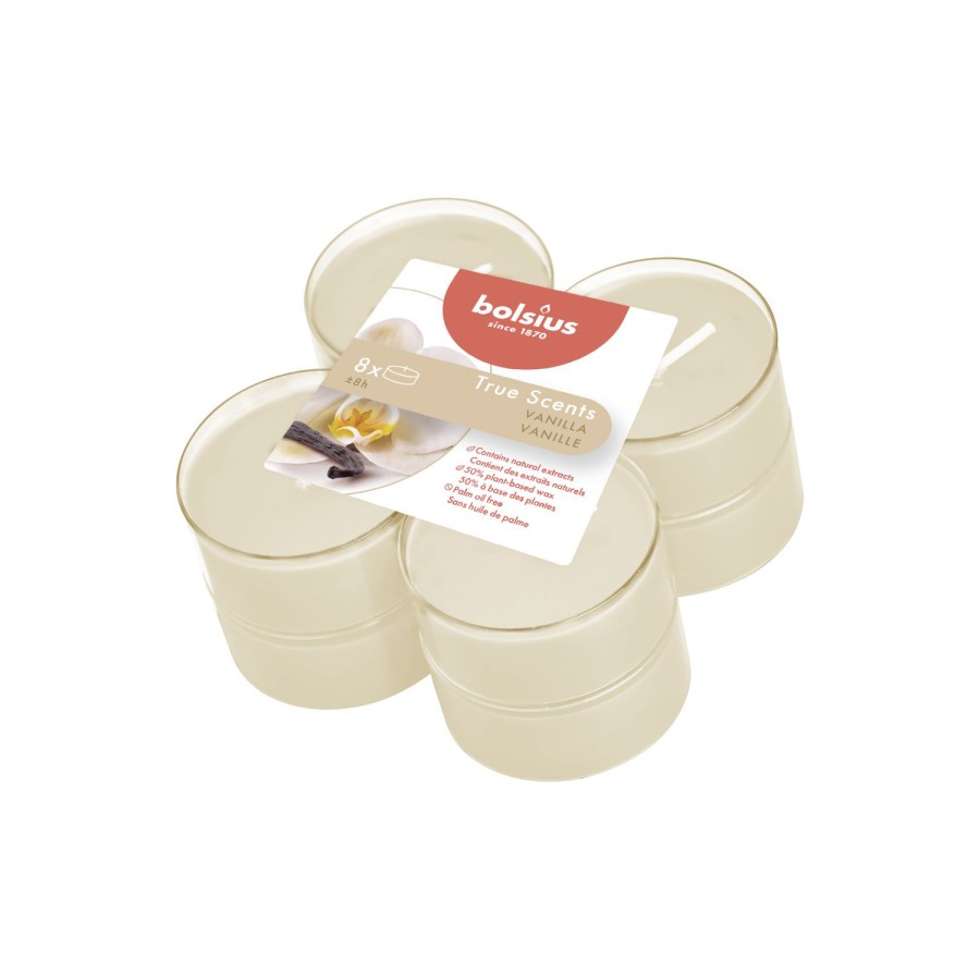 Bolsius True Scents Maxilichten Vanille 8 Stuks | Bolsius