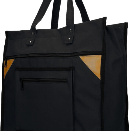 Boodschappentas canvas breed zwart | Merkloos