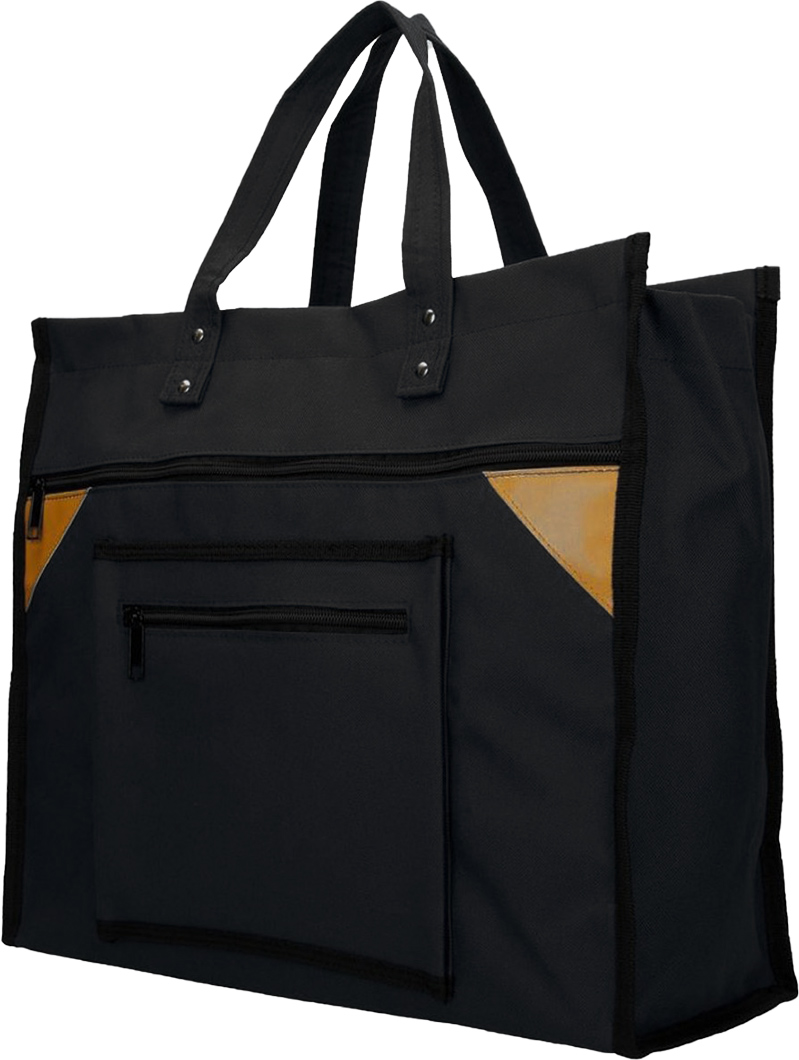 Boodschappentas canvas breed zwart | Merkloos