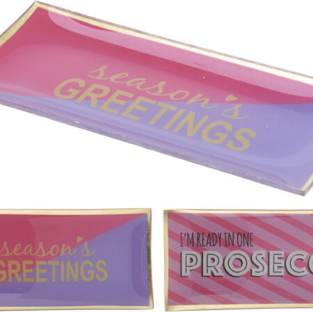 Bord glas 10x21cm met tekst roze/paars | Home & Styling