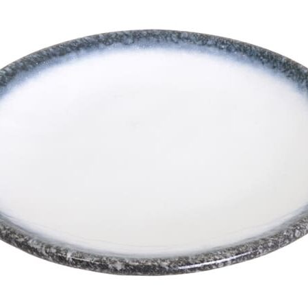 Bord in Natuurlijk Grijs/Wit - Tajimi Collectie - Porselein - 22.8 x 3cm | Tokyo Design Studio