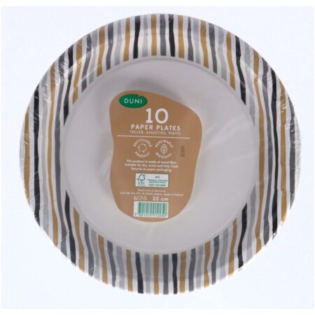 Borden Stripes Black & Gold 22 CM 10 Stuks | Duni