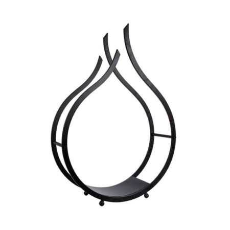 Brandhoutrek Flame zwart metaal |