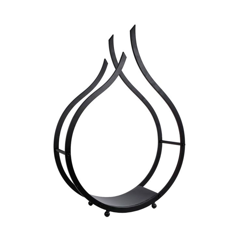 Brandhoutrek Flame zwart metaal |