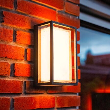 Brandon LED wandlamp - 12W 1200lm - 3000K warm wit - IP54 waterdicht - Zwart - Binnen en buiten - Wandlantaarn - Modern en klassiek | HOFTRONIC