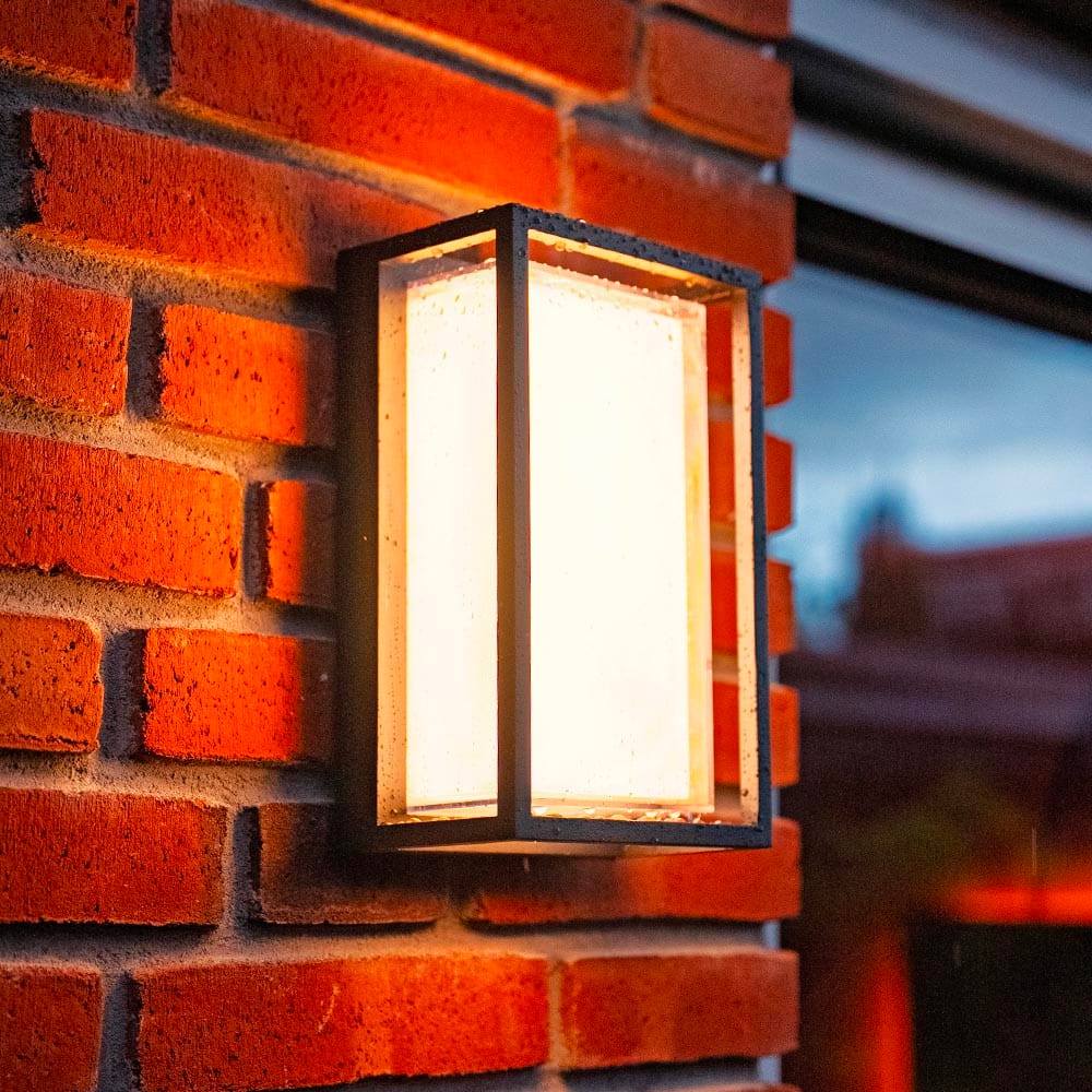 Brandon LED wandlamp - 12W 1200lm - 3000K warm wit - IP54 waterdicht - Zwart - Binnen en buiten - Wandlantaarn - Modern en klassiek | HOFTRONIC