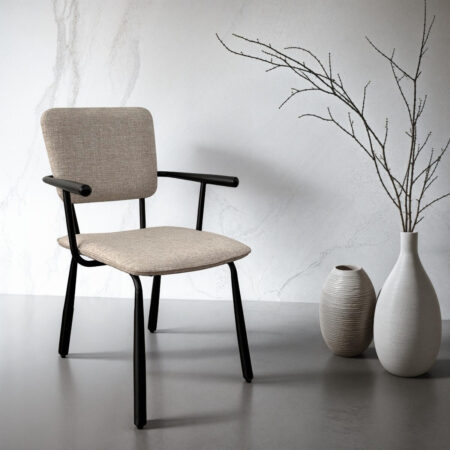 Brix Eetkamerstoel Finn - Beige/Zwart | Brix