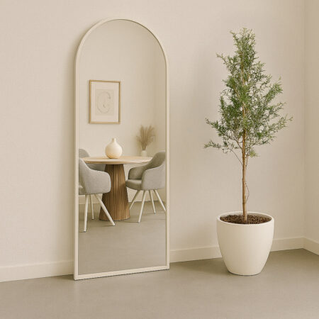 Brix Gebogen Spiegel Lauren 200 x 80cm - off-white - Passpiegel | Brix