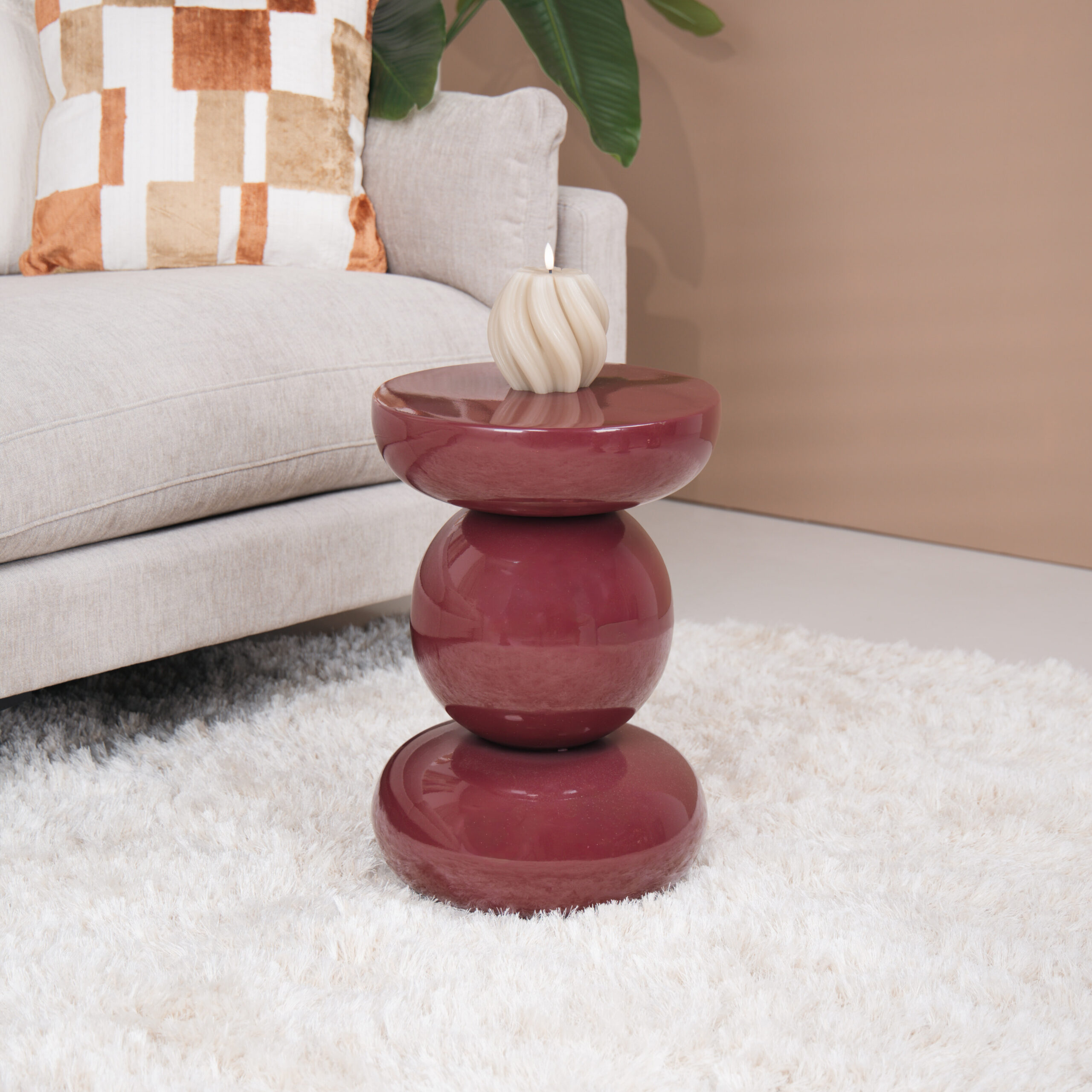 Brix Ronde Bijzettafel Dex 33cm - Maroon | Brix