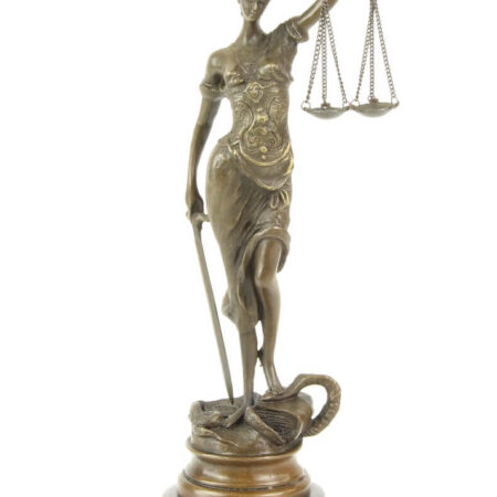 Bronskleurig Vrouwe Justitia beeldje | DecoImport