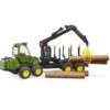 Bruder JD 1210E forwarder met 4 boomstammen en houtgrijper | Bruder