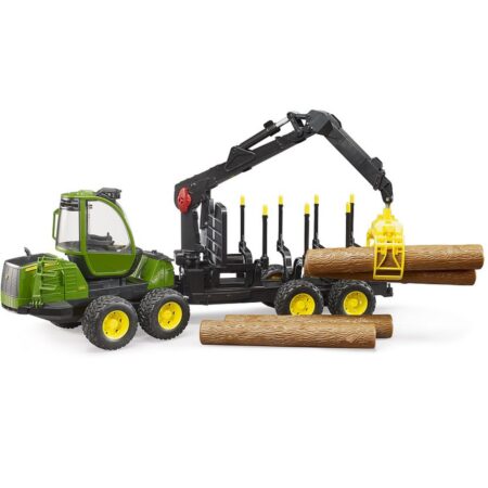 Bruder JD 1210E forwarder met 4 boomstammen en houtgrijper | Bruder