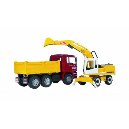 Bruder MAN TGA kipper met Liebherr graafmachine | Bruder