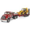 Bruder Mack Granite wagen + dieplader + JCB 4CX baggerlader | Bruder