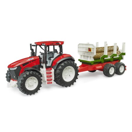 Bruder ROADMAX Tractor met aanhanger + 3 boomstammen (1:16) | Bruder