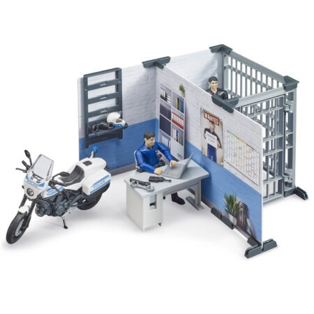Bruder bworld politie bureau met politie motor | Bruder