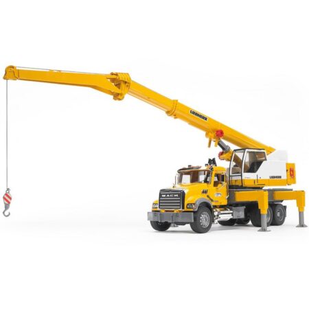 Bruder kraanwagen met Liebherr kraan - Mack Granite 1 :16 geel | Bruder