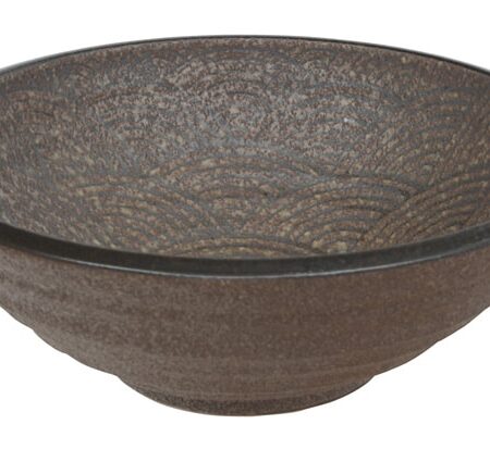 Bruine Kom - Mino Yaki Collectie - Aardewerk 1500ml - 24x8cm | Tokyo Design Studio