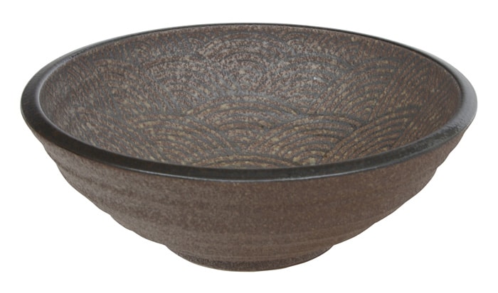 Bruine Kom - Mino Yaki Collectie - Aardewerk 1500ml - 24x8cm | Tokyo Design Studio