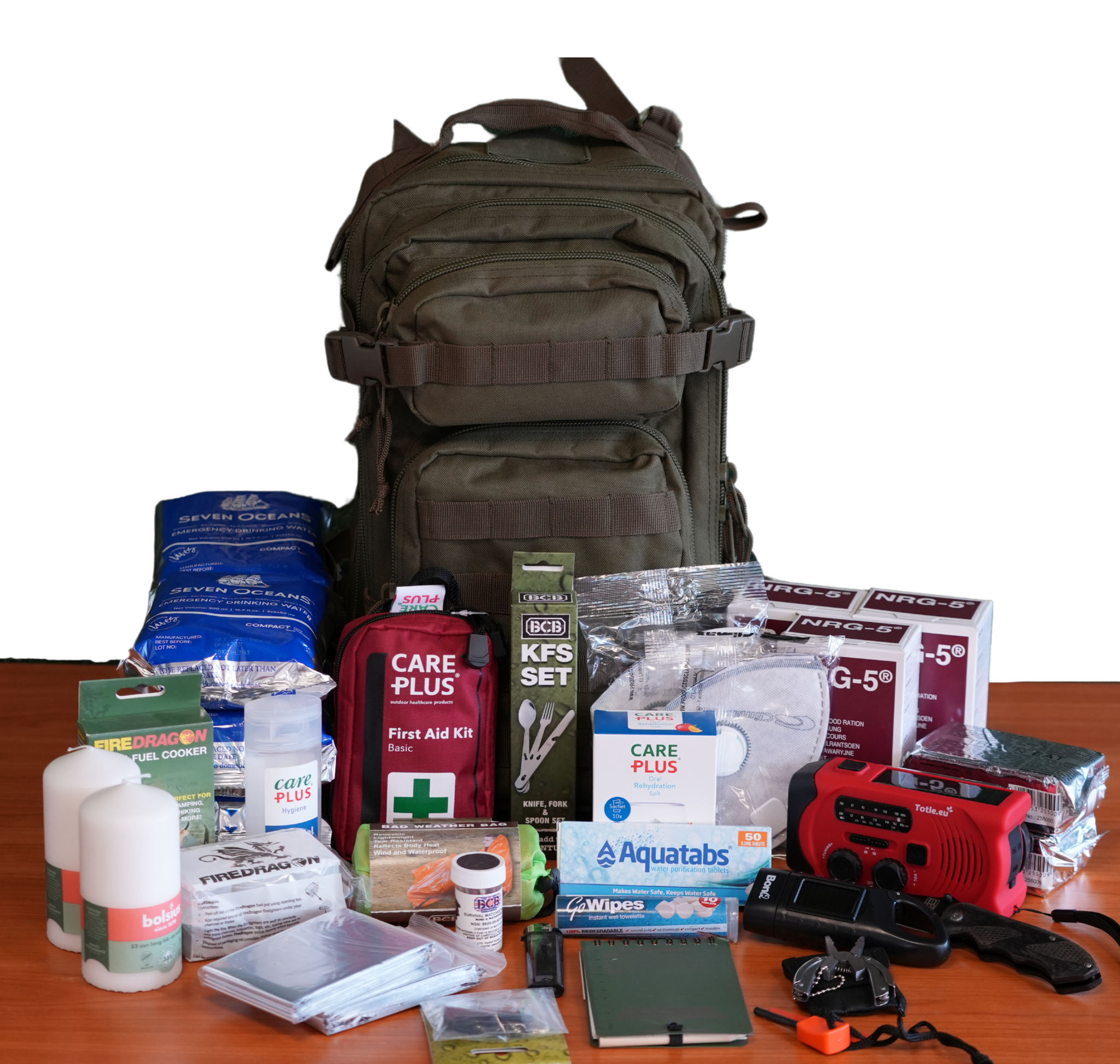 Bug Out Bag Basis - Compleet 72-uurs Noodpakket in 25L Rugzak - Voedsel