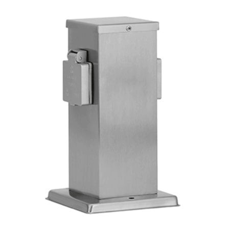 Buitenstopcontact paal RVS IP44 - 2 stopcontacten | Ledar