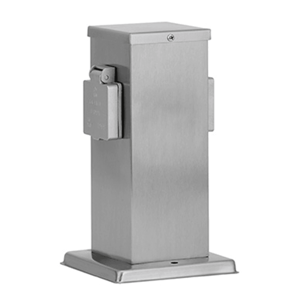 Buitenstopcontact paal RVS IP44 - 2 stopcontacten | Ledar