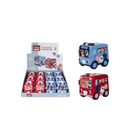 Bus Cartoon frictie 8cm | Merkloos