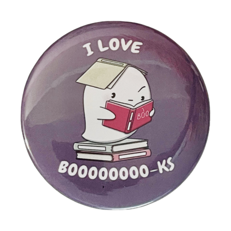 Button - I love books | Yuki the Ghost